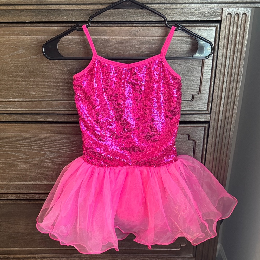 Sequin pink -  leotard with skirt